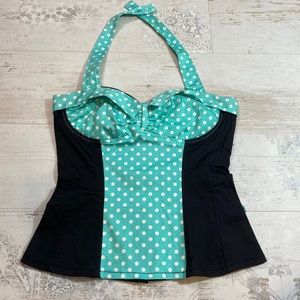 Vintage Rare Tripp NYC Pin Up Polka Dot Halter Top